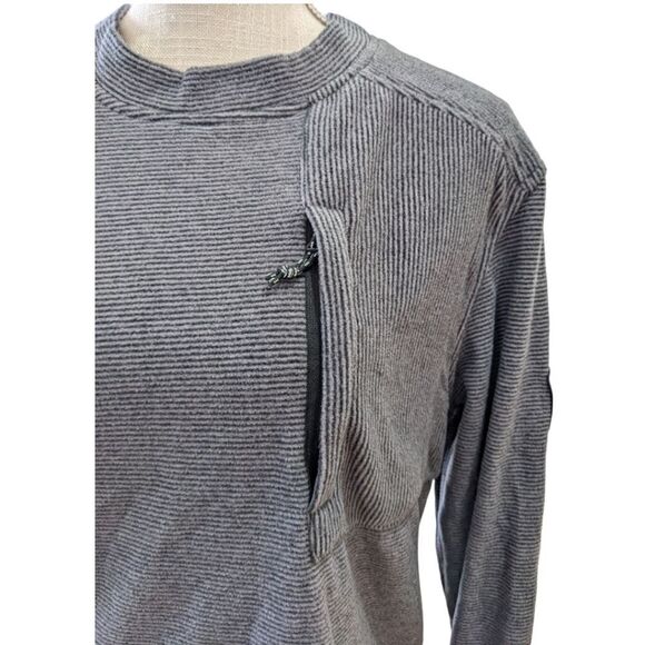 Strafe Tech Crew Fleece Grey & Black Stripes Long Sleeve Sweatshirt Mens Size S - Picture 10 of 14
